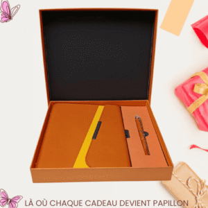 Coffret VIP Notebook avec Stylo – Agenda en Similicuir, 144 Pages, Papier Ivoire 80g – Idéal Cadeau Professionnel